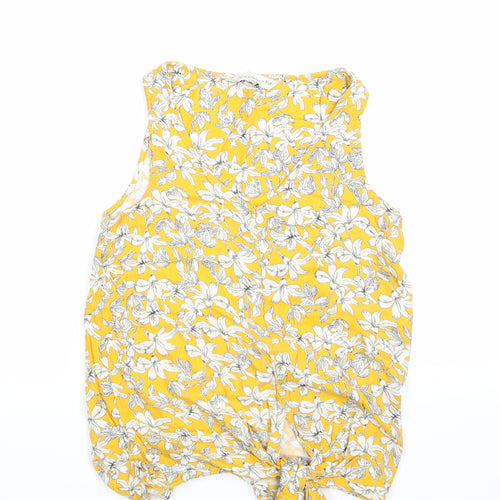 F&F Womens Yellow Floral  Basic Tank Size 6