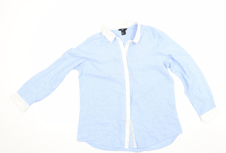 H&M Womens Blue Basic Button-Up Size 38
