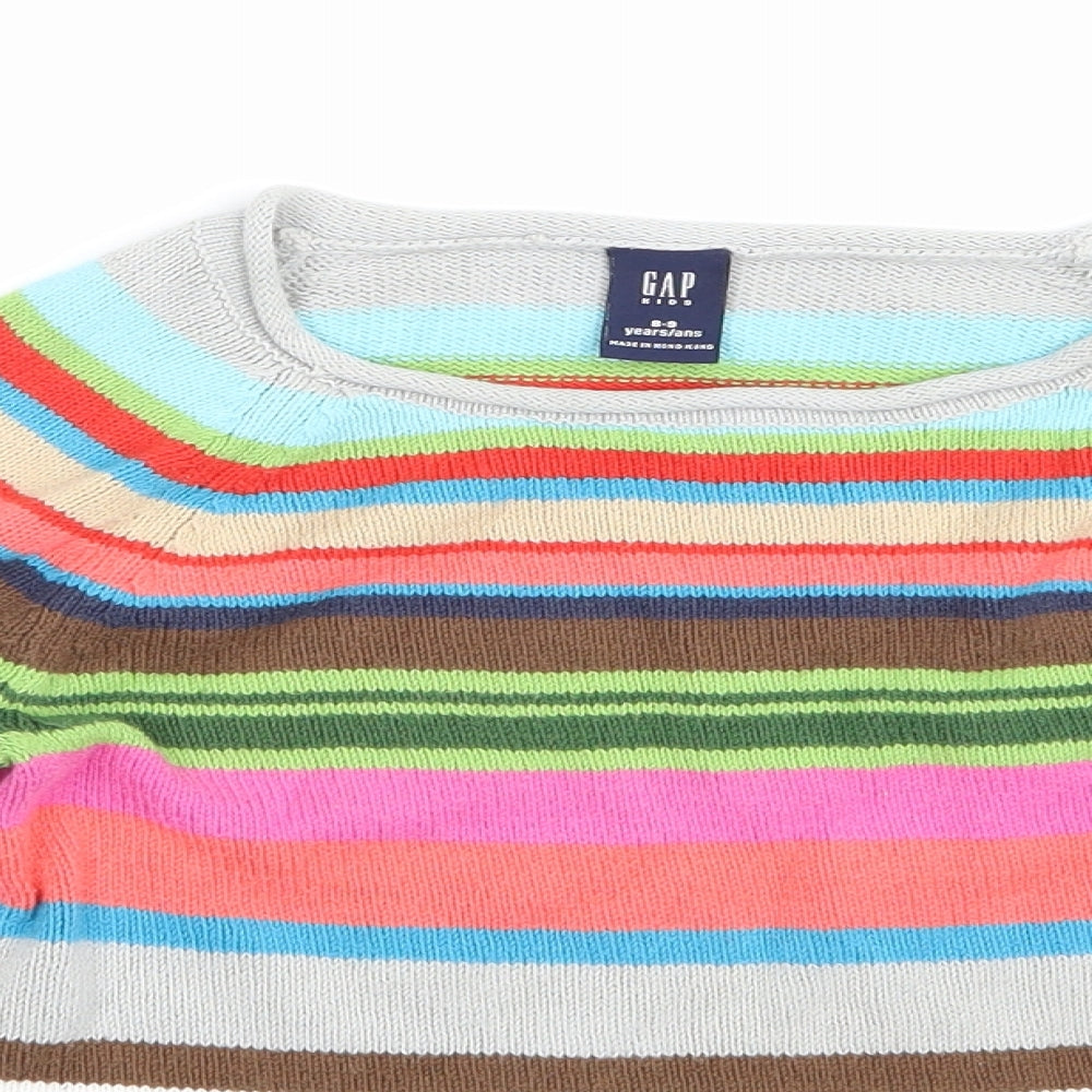 Gap Girls Multicoloured Striped  Pullover Jumper Size 8-9 Years