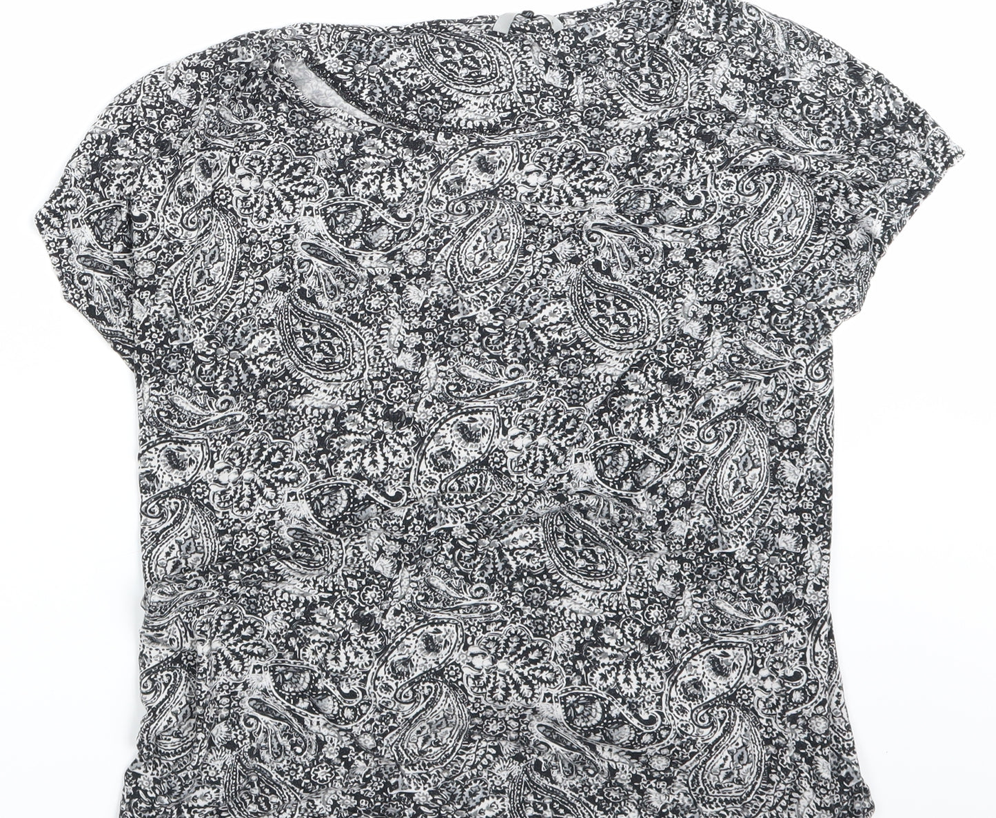 TU  Womens Black Paisley  Jersey T-Shirt Size 14