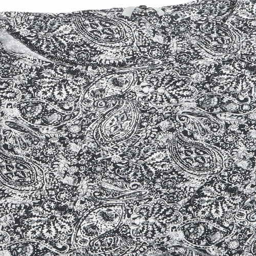 TU  Womens Black Paisley  Jersey T-Shirt Size 14