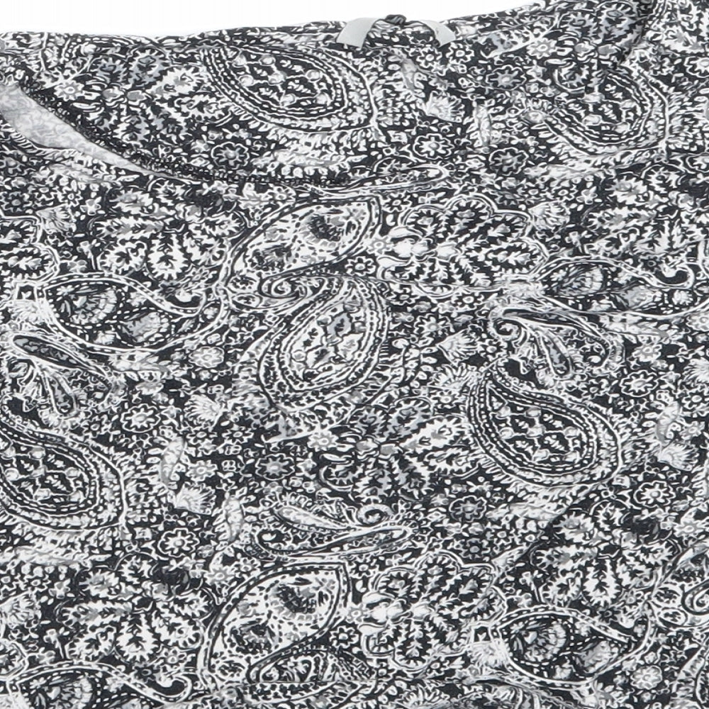 TU  Womens Black Paisley  Jersey T-Shirt Size 14