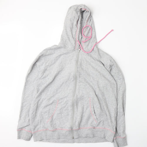 Adore Womens Grey  Jersey Full Zip Hoodie Size M