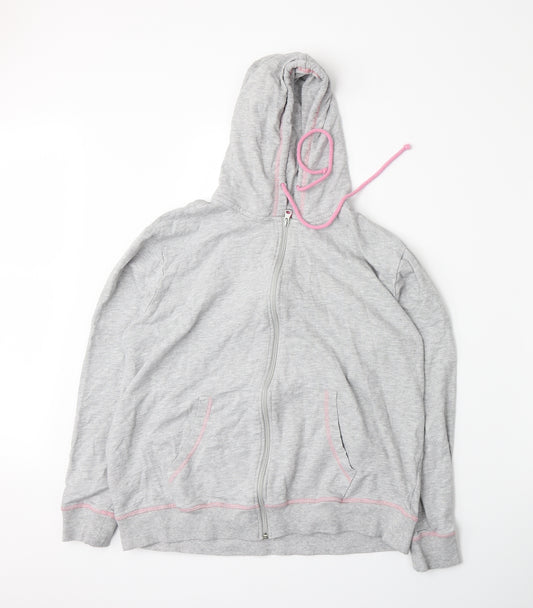 Adore Womens Grey  Jersey Full Zip Hoodie Size M