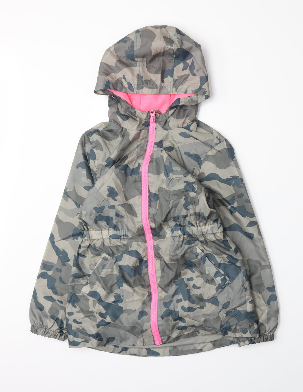 Primark Girls Green Camouflage  Rain Coat Coat Size 8-9 Years