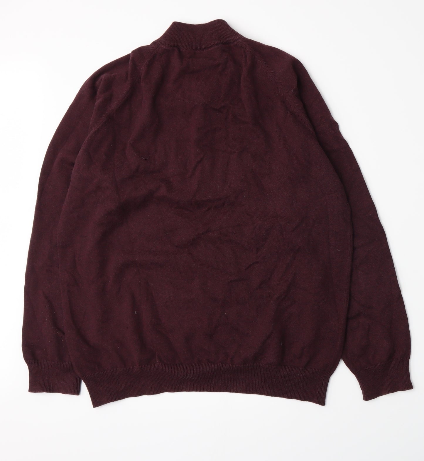 Blue Harbour Mens Purple  Knit Henley Jumper Size M