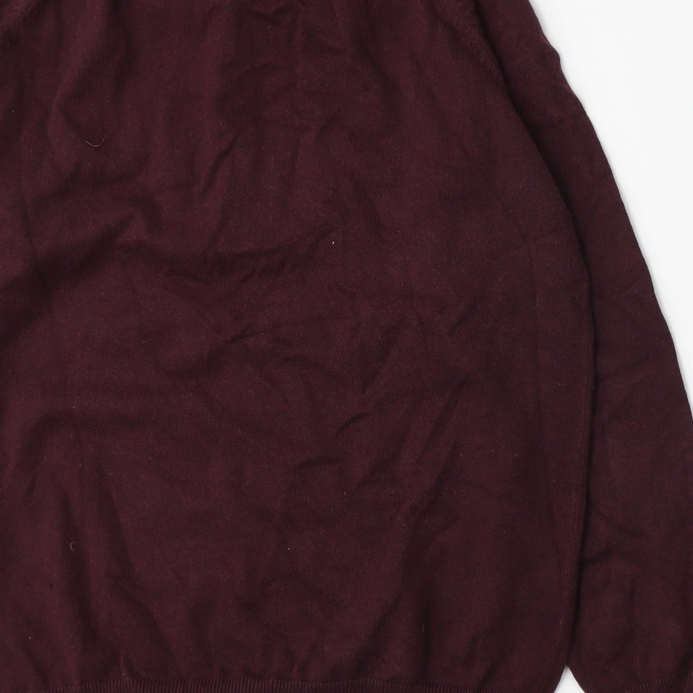 Blue Harbour Mens Purple  Knit Henley Jumper Size M