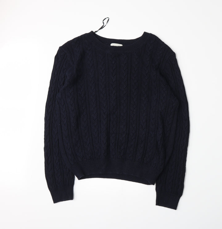 H&M Womens Blue Knit Pullover Jumper Size L