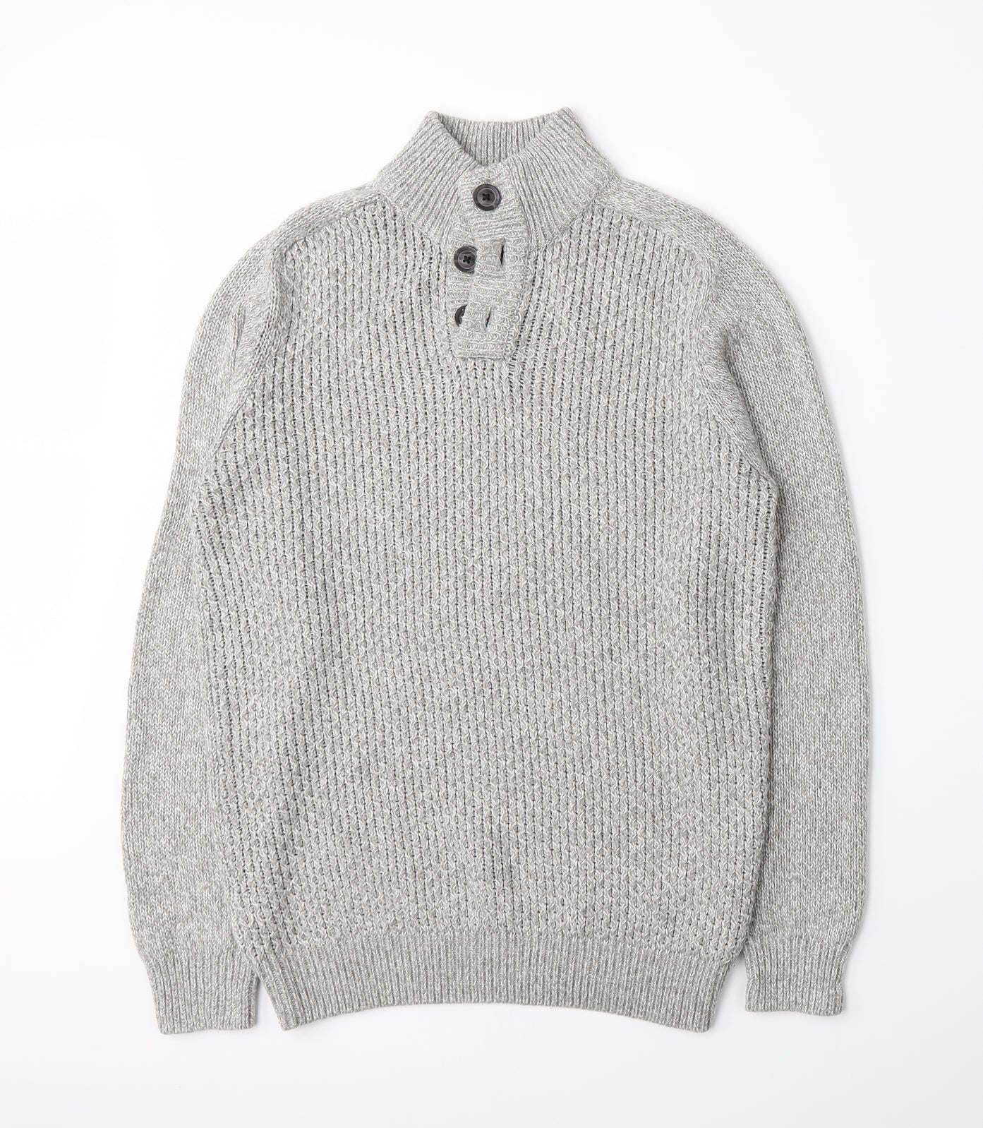Matalan Mens Grey  Knit Henley Jumper Size S