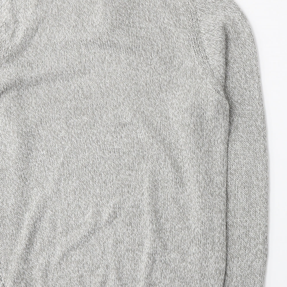 Matalan Mens Grey  Knit Henley Jumper Size S