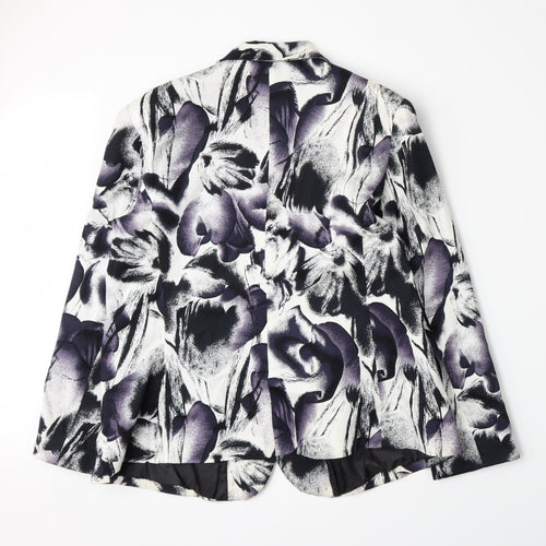 Calessa Womens White Floral  Jacket Blazer Size XL
