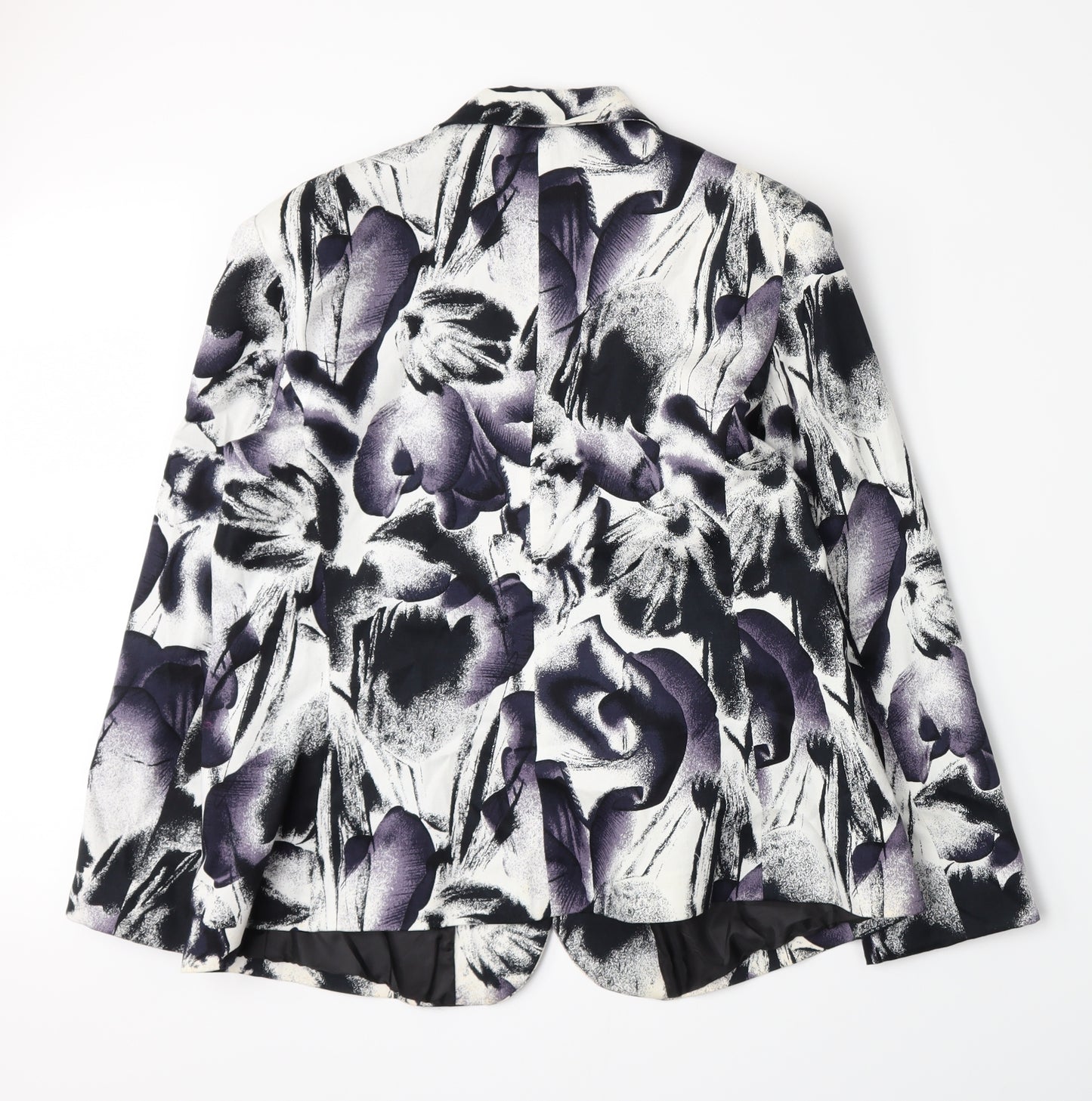 Calessa Womens White Floral  Jacket Blazer Size XL
