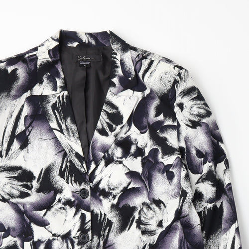 Calessa Womens White Floral  Jacket Blazer Size XL