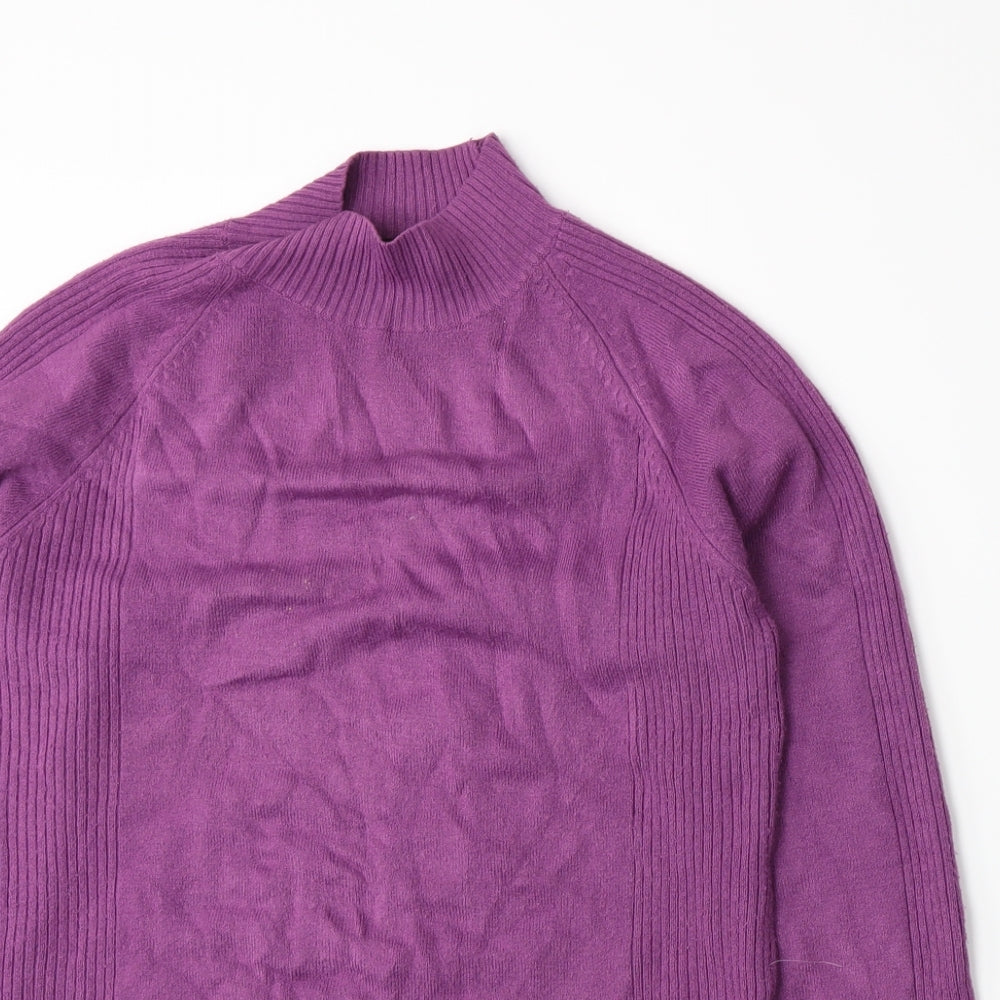 Alexara Womens Purple  Knit Pullover Jumper Size L