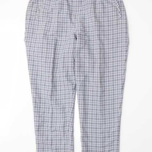 Amy Moore Womens Blue Plaid  Trousers  Size 14 L27 in