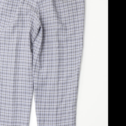Amy Moore Womens Blue Plaid  Trousers  Size 14 L27 in