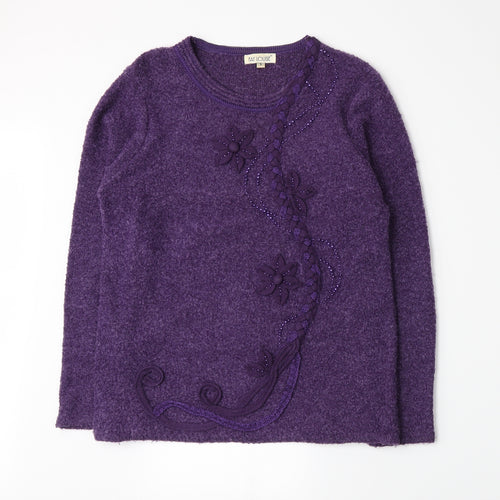 Fay Louise Womens Purple  Knit Pullover Jumper Size S