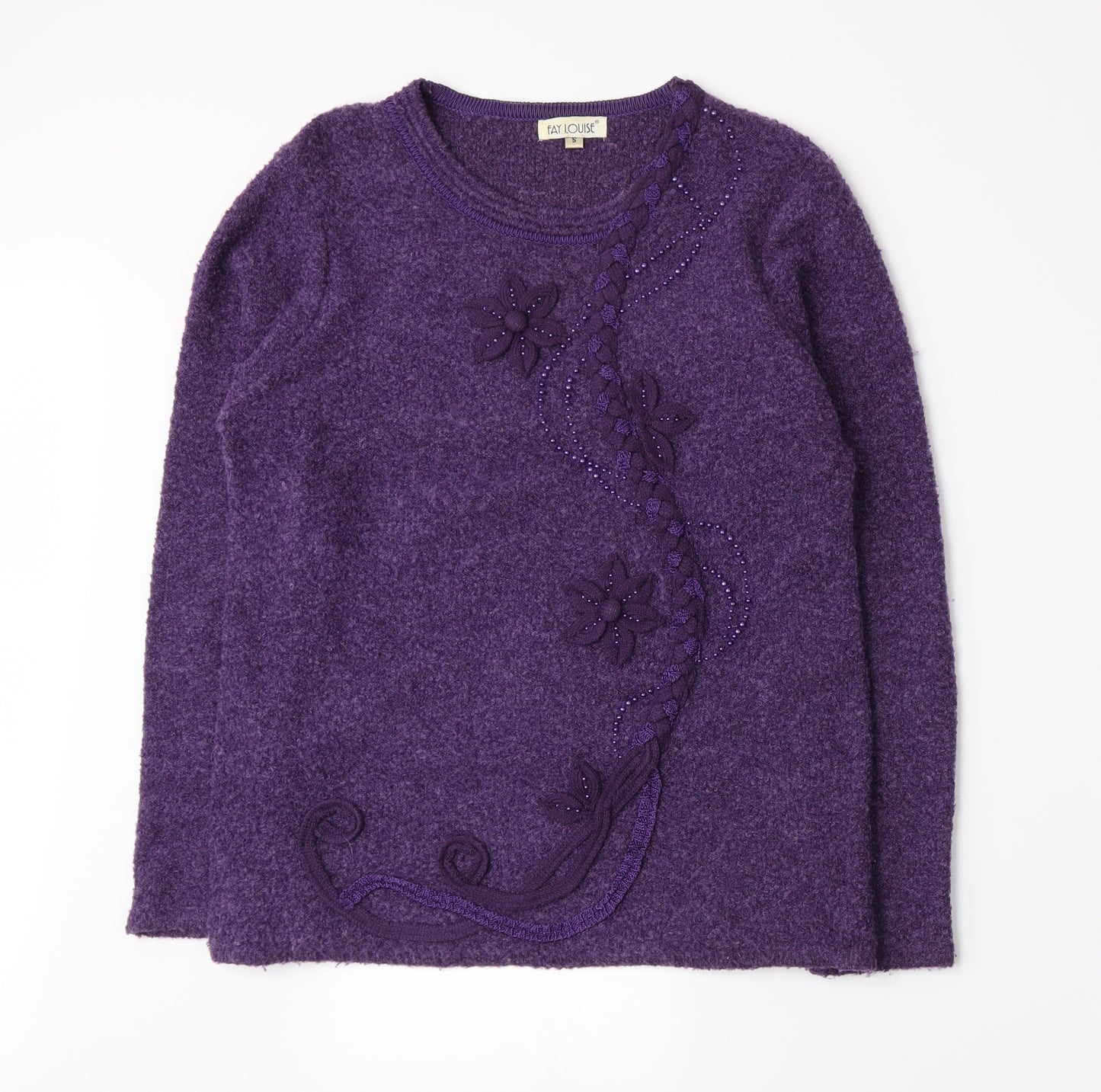 Fay Louise Womens Purple  Knit Pullover Jumper Size S