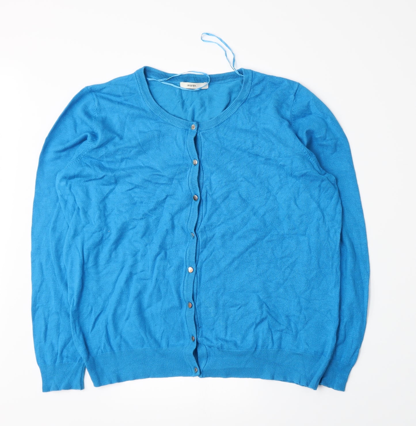 George Womens Blue  Knit Cardigan Jumper Size 16