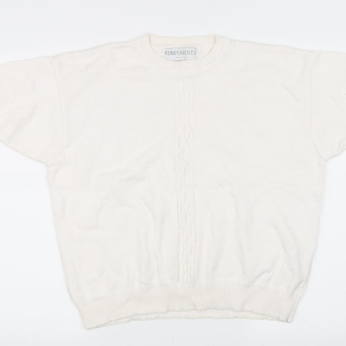 Compliments Womens White   Pullover Jumper Size L