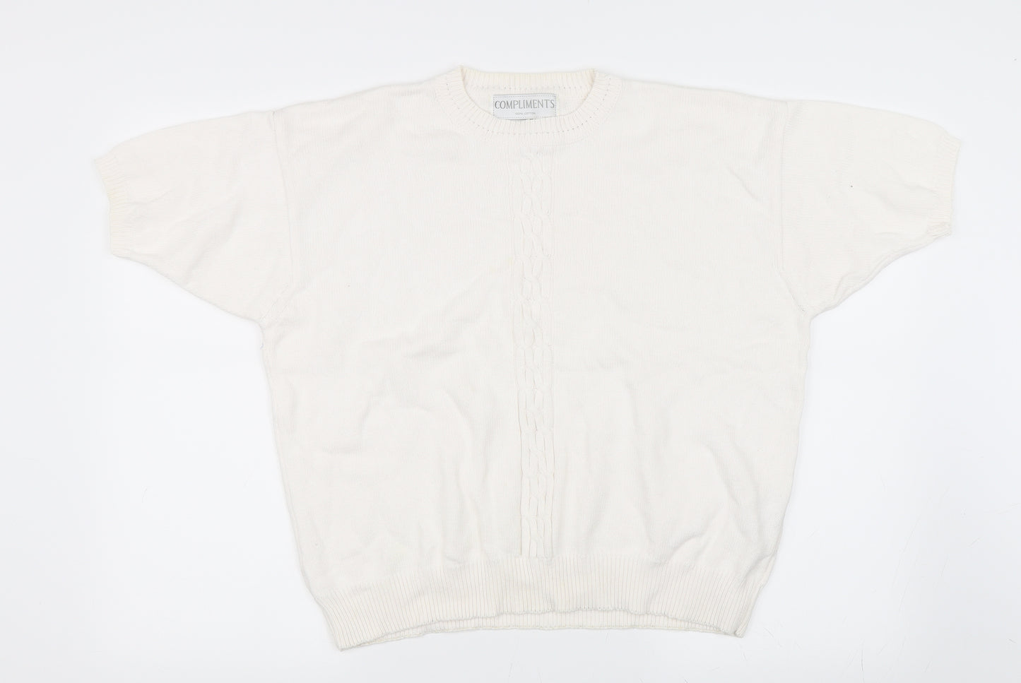 Compliments Womens White   Pullover Jumper Size L