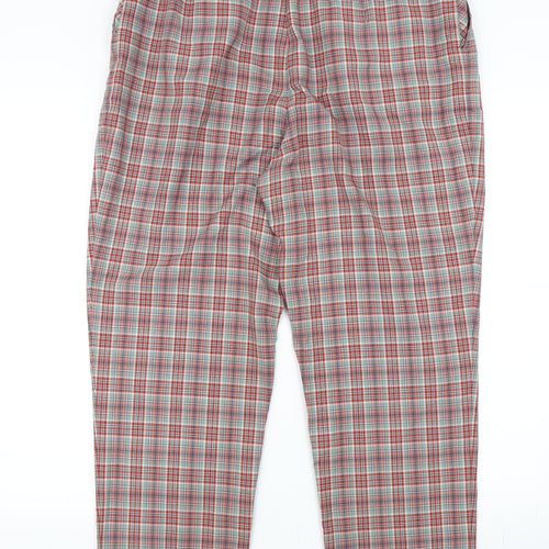 Rag Merchant Womens Pink Check  Trousers  Size L L27 in