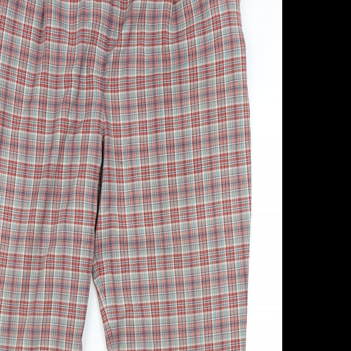 Rag Merchant Womens Pink Check  Trousers  Size L L27 in