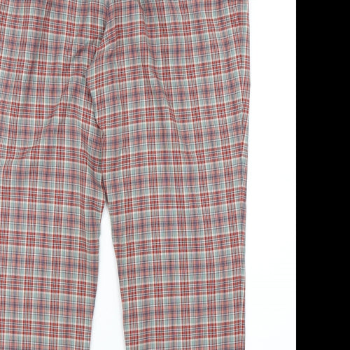 Rag Merchant Womens Pink Check  Trousers  Size L L27 in