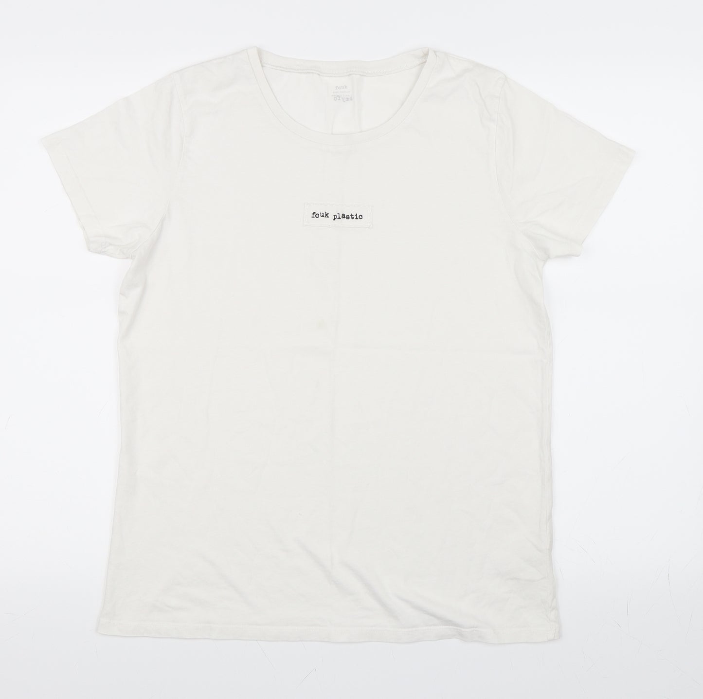 My Fc Womens White   Basic T-Shirt Size M  - Fcuk Plastic