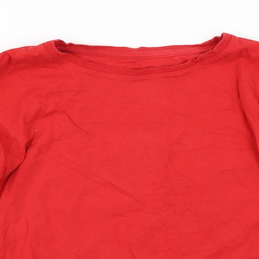 Marks and Spencer Girls Red   Basic T-Shirt Size 10-11 Years