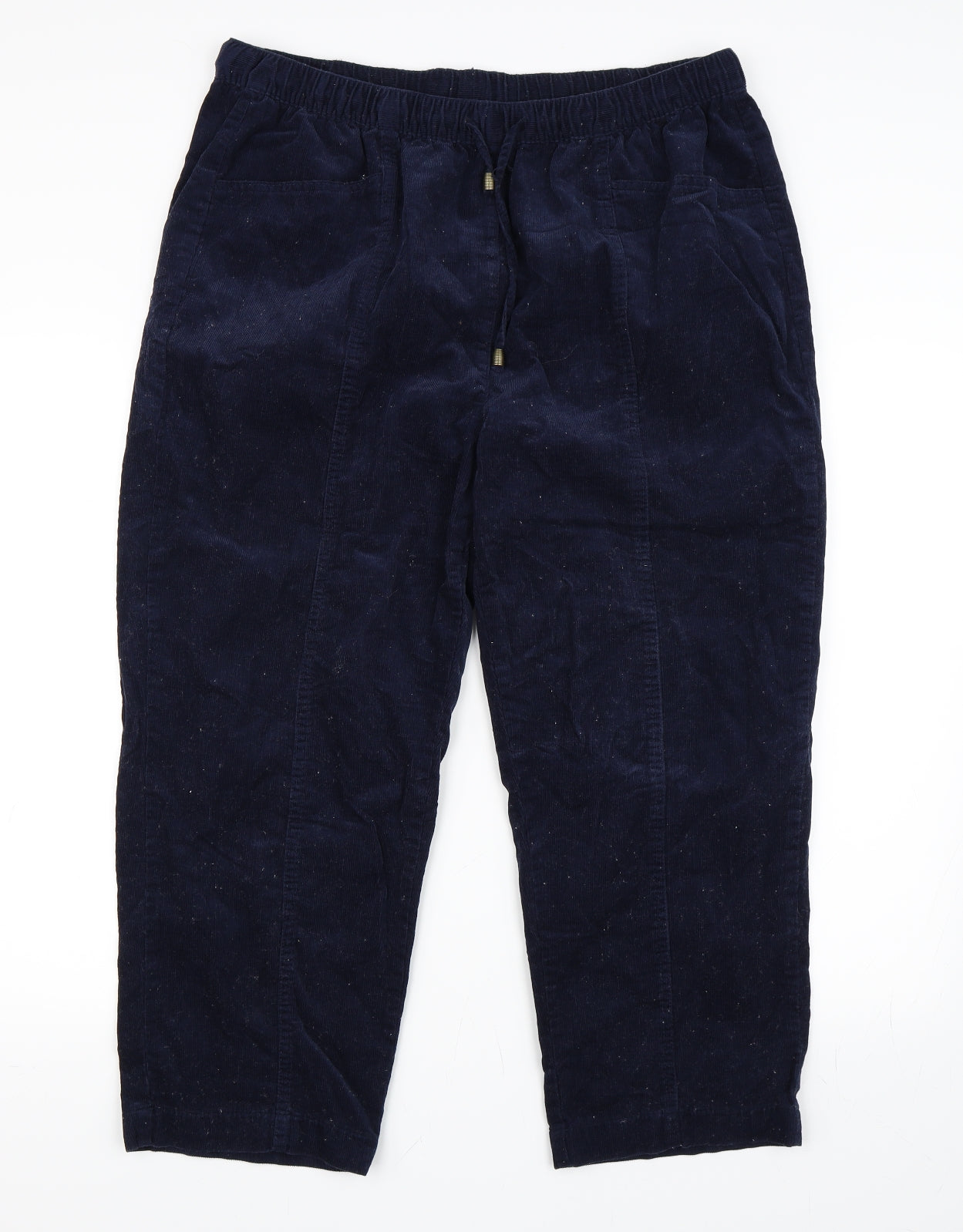 Isle Essentials Womens Blue   Cropped Trousers Size 20 L24 in