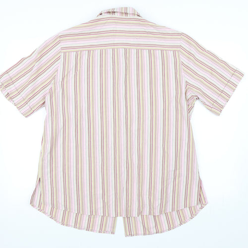 Hucke Women Womens Pink Striped  Basic Button-Up Size 18