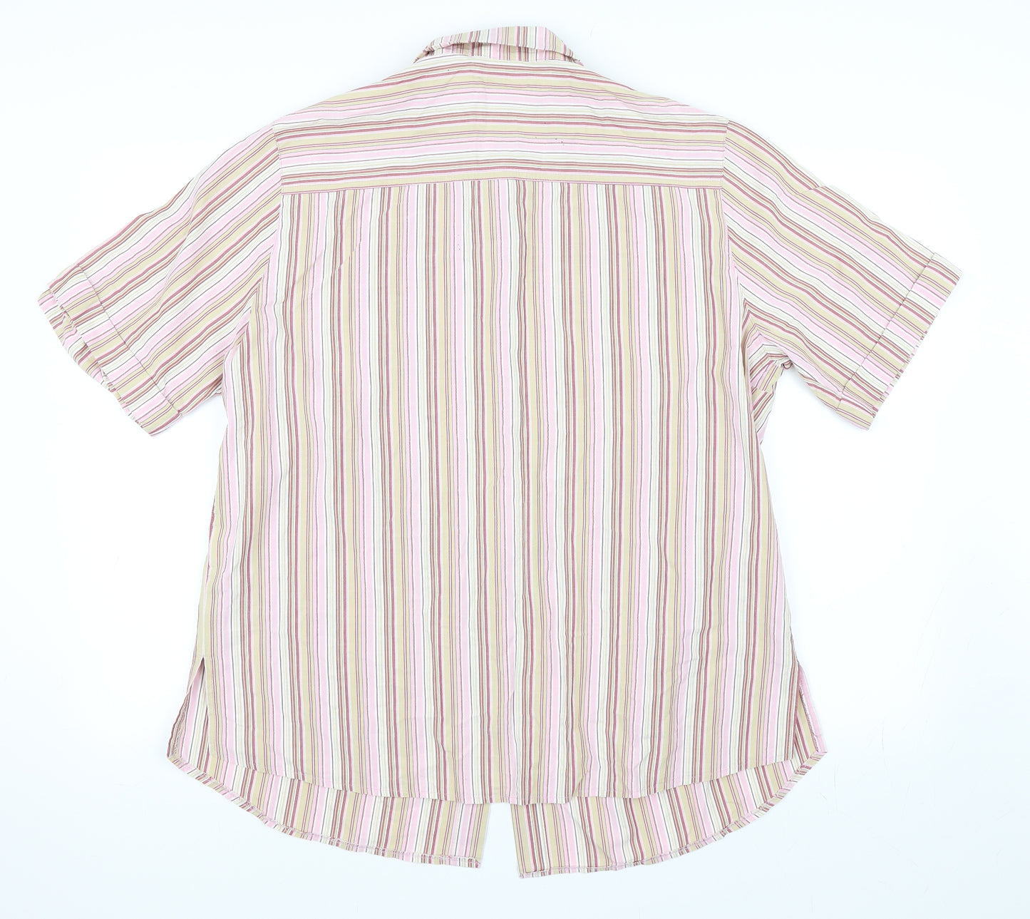 Hucke Women Womens Pink Striped  Basic Button-Up Size 18