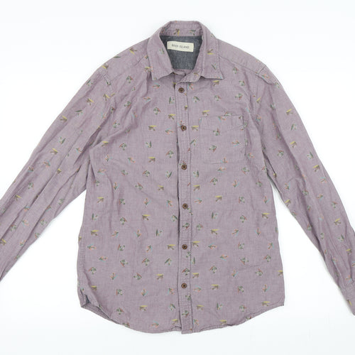 River Island Mens Purple Animal Print   Button-Up Size S