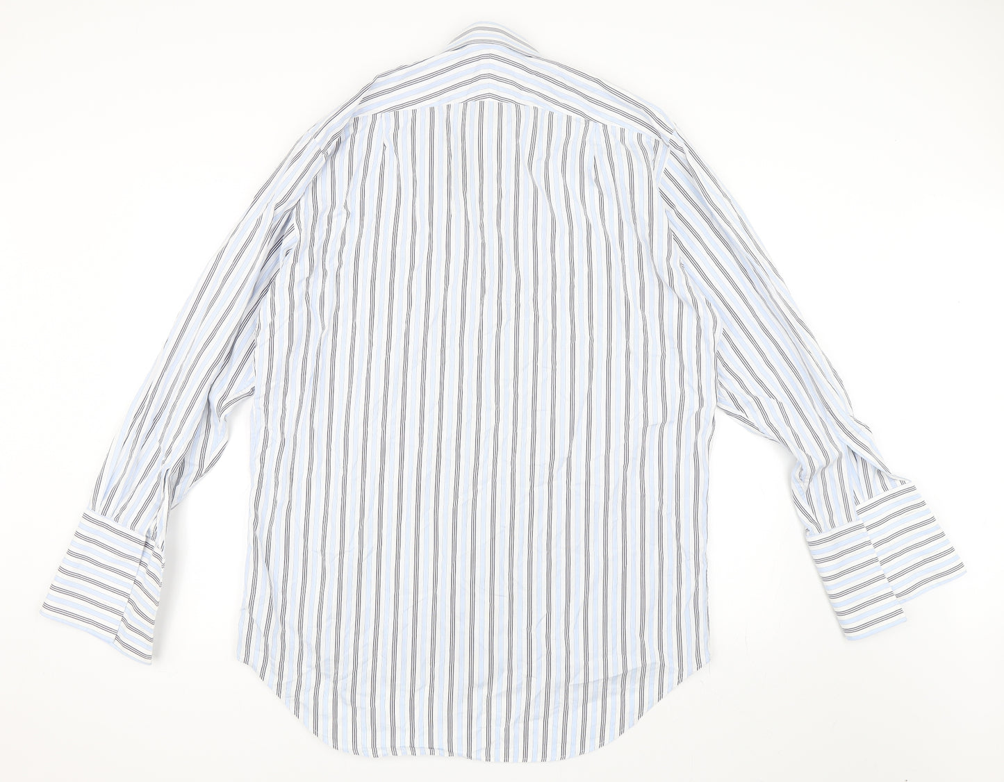 James Meade Mens Blue Striped   Dress Shirt Size 16.5