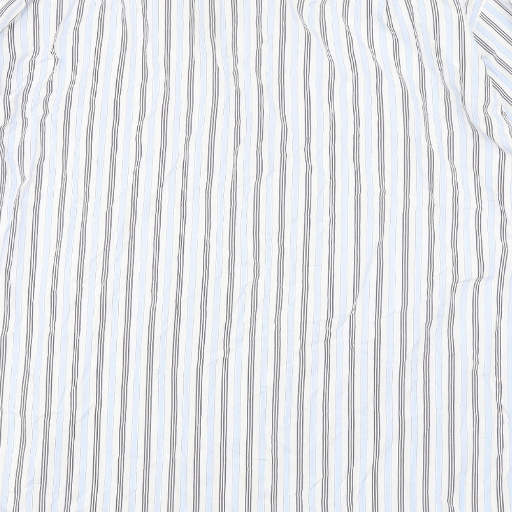 James Meade Mens Blue Striped   Dress Shirt Size 16.5