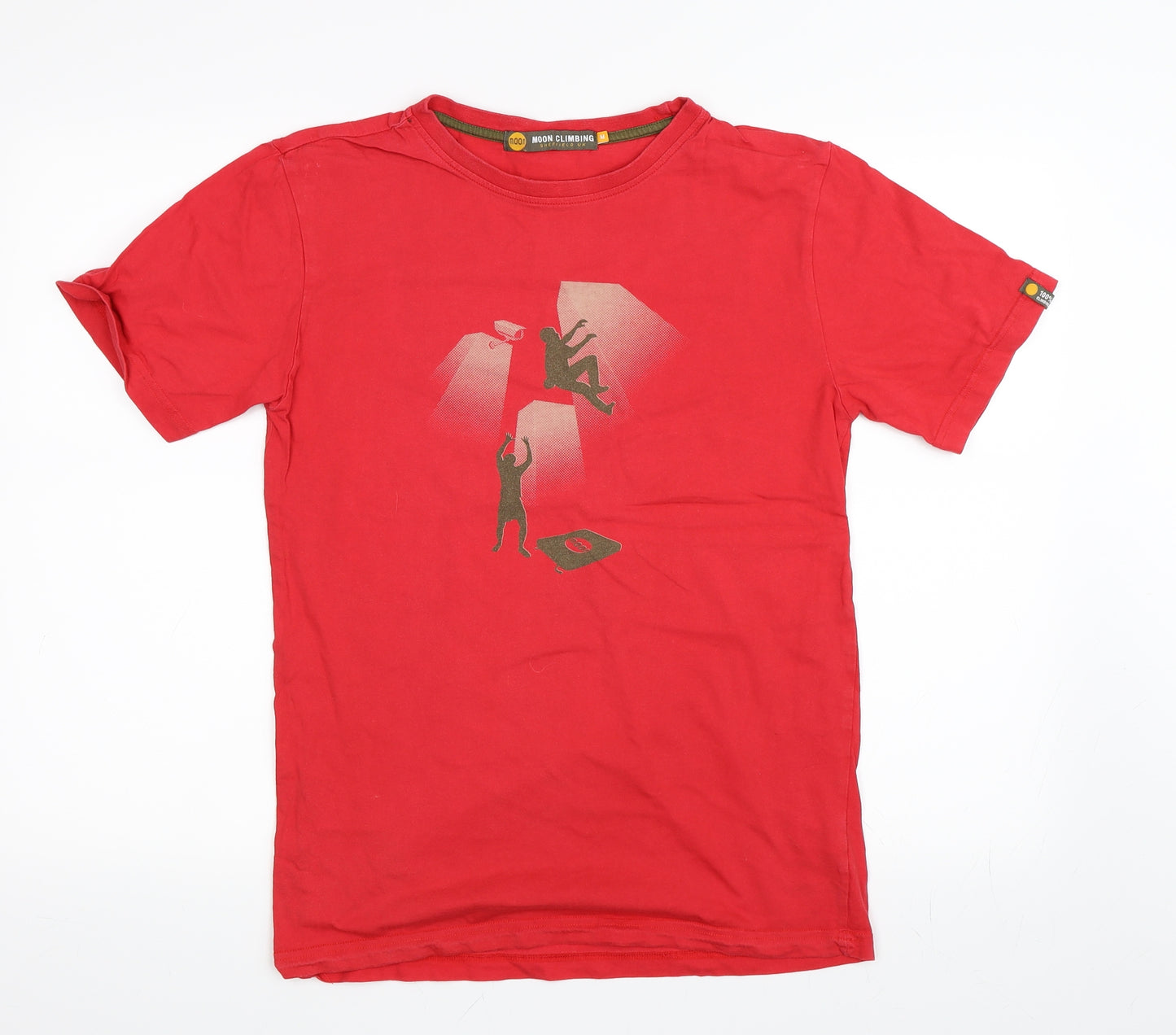 Moon Climbing Mens Red    T-Shirt Size M