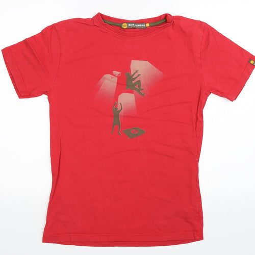 Moon Climbing Mens Red    T-Shirt Size S