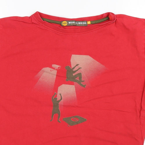 Moon Climbing Mens Red    T-Shirt Size S