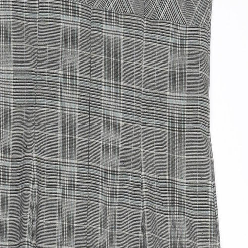 Warehouse Womens Grey Check  Pencil Dress  Size 10