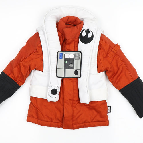 Disney Store Boys Orange   Basic Jacket Coat Size 4 Years  - Star Wars Jacket