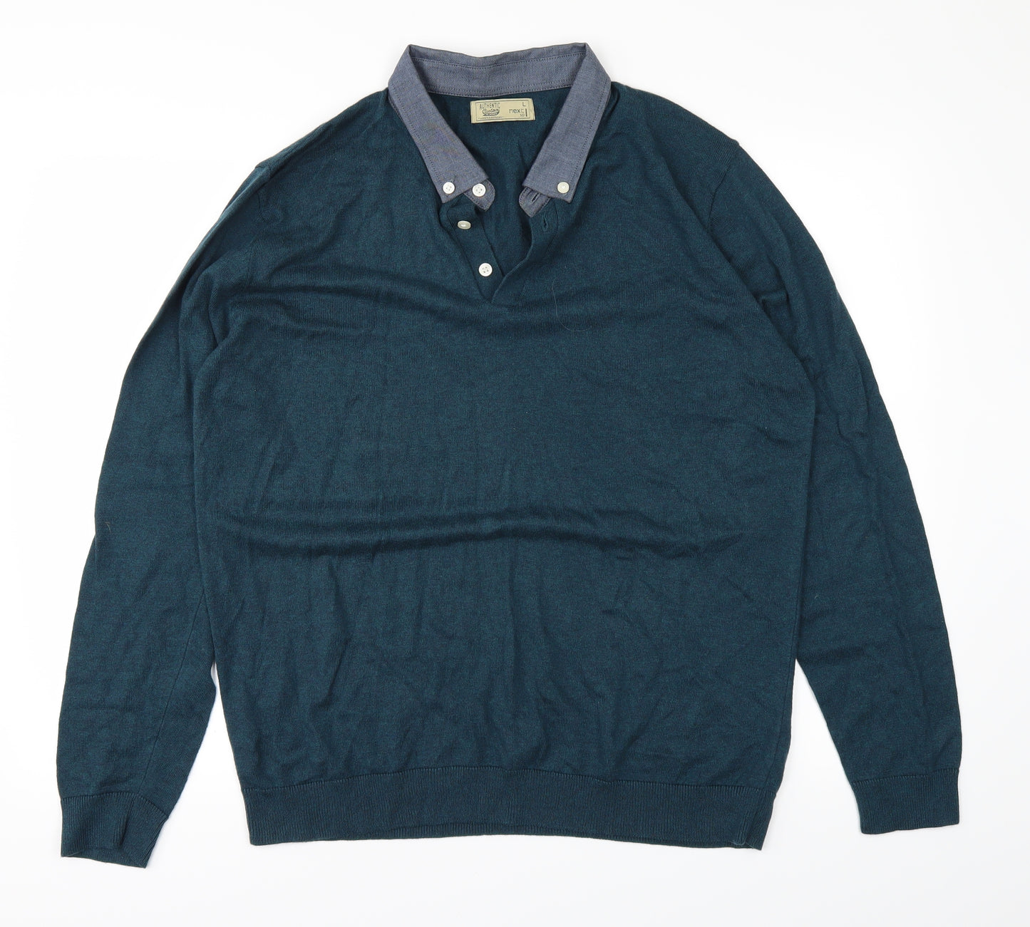 NEXT Mens Green    Button-Up Size L