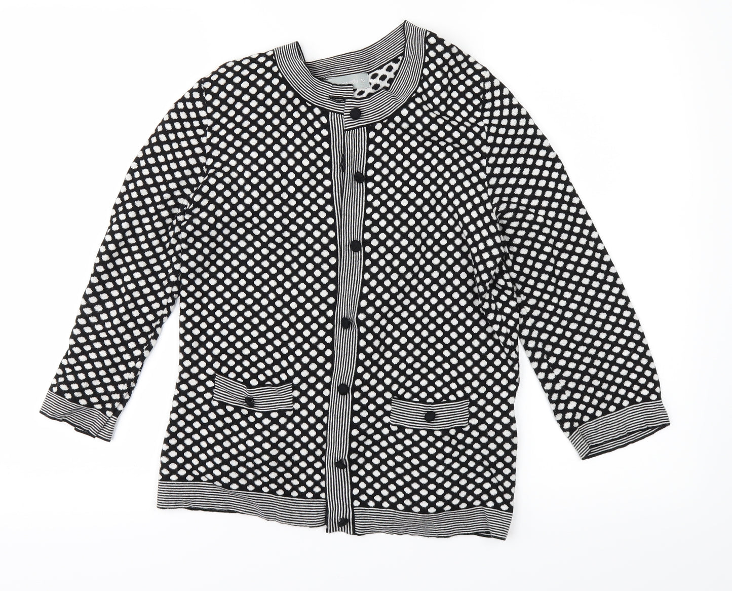 Per Una Womens Black Polka Dot  Cardigan Jumper Size 10