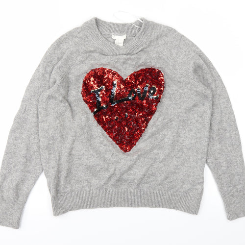 H&M Womens Grey   Pullover Jumper Size XS