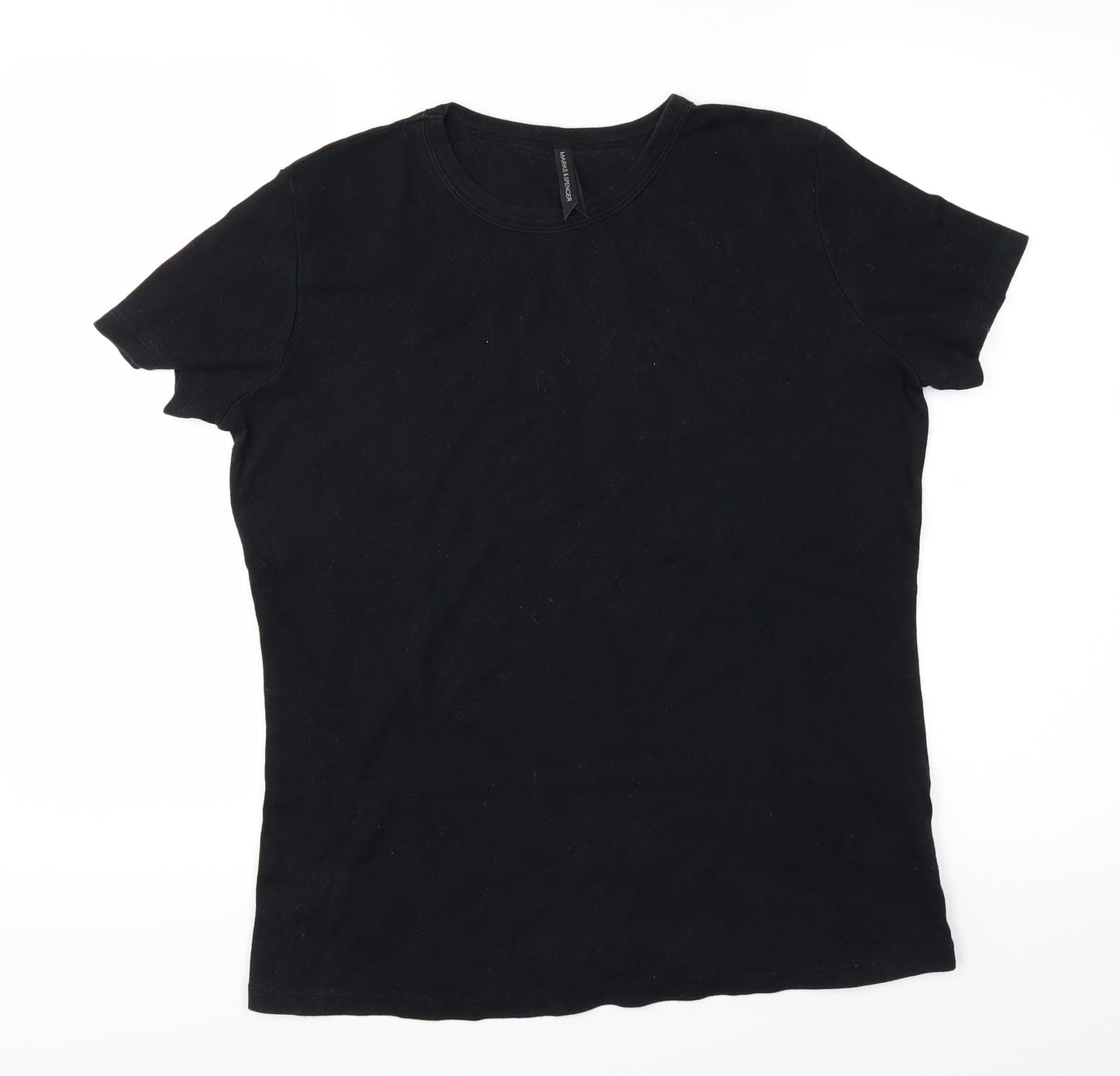 Marks and Spencer Womens Black   Basic T-Shirt Size 16