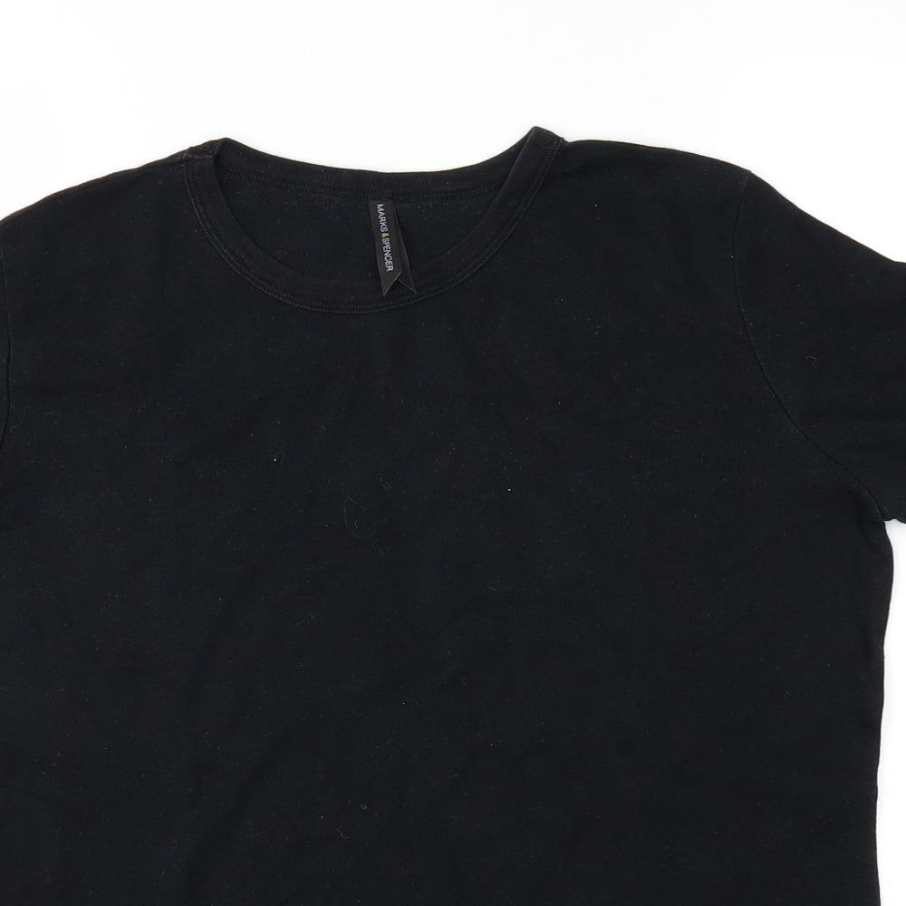 Marks and Spencer Womens Black   Basic T-Shirt Size 16