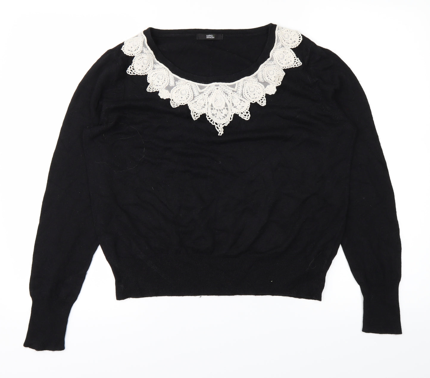 Marks and Spencer Womens Black   Basic T-Shirt Size 16