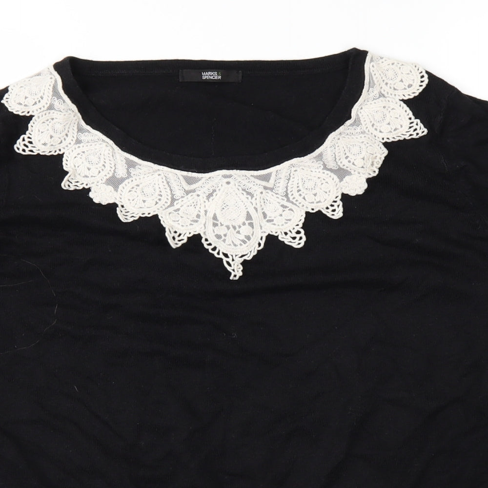 Marks and Spencer Womens Black   Basic T-Shirt Size 16