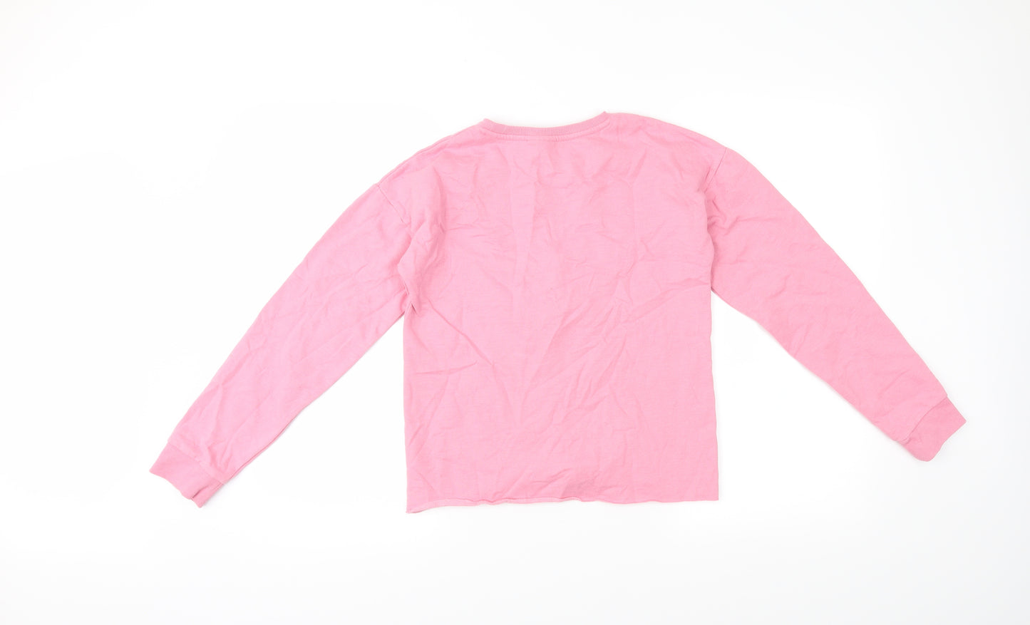 Matalan Girls Pink Houndstooth  Pullover Jumper Size 13 Years