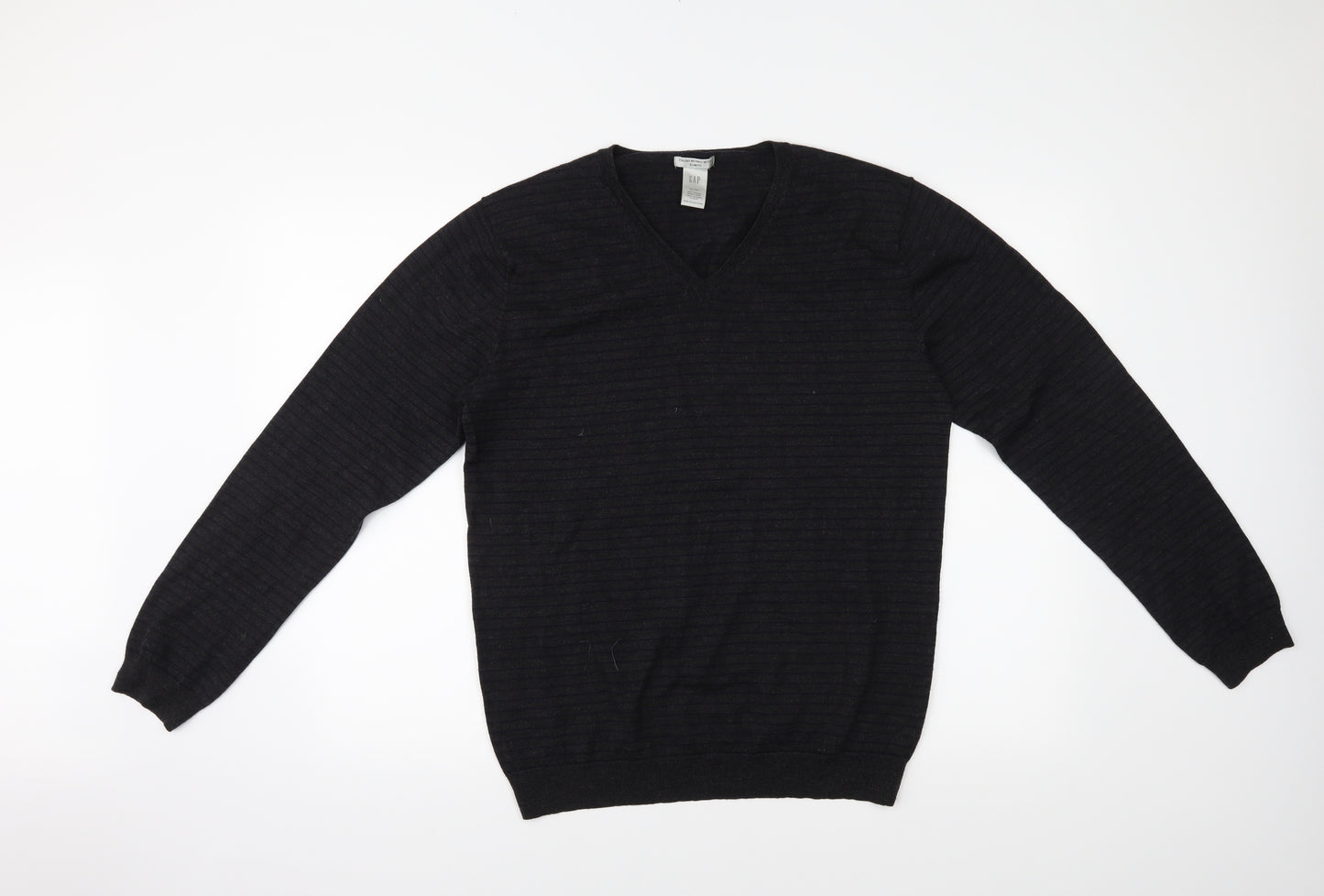 Gap Mens Black Striped  Pullover Jumper Size XL